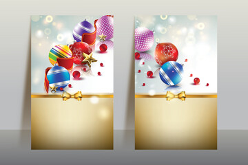 Christmas banner template background. Christmas luxury ornaments
