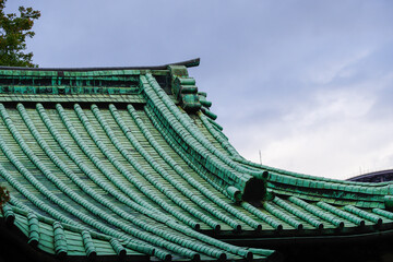 Fototapeta na wymiar 緑が鮮やかな屋根