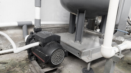 Pressure Pump instalation on industrial with motor induction pump.