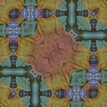 Mystical pattern design for the background. 3d illustration art for website, user interface theme, cover photo, interior decoration idea, wallpaper for wall mural, embroidery and batik concept