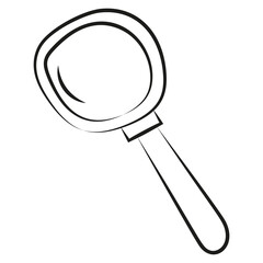 Vector magnifying glass icon in sketch style. Search symbol.
