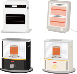石油ストーブ　電気ストーブセット