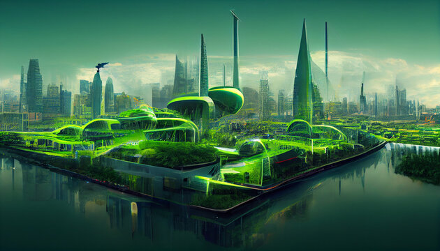 Future Green City Wallpaper