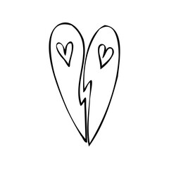 Simple vector doodle heart. Abstract illustration for design. Element for creating patterns, postcards, sublimations, decor. Valentine's day, love, wedding, relationship