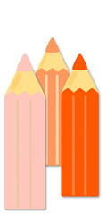 set di matite colorate su sfondo trasparente