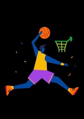 Obraz premium person with shopping cart