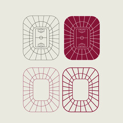 Set of khalifa international stadium icon vectors  © Cloves