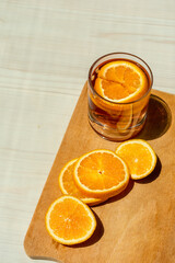 Obraz na płótnie Canvas orange juice and orange