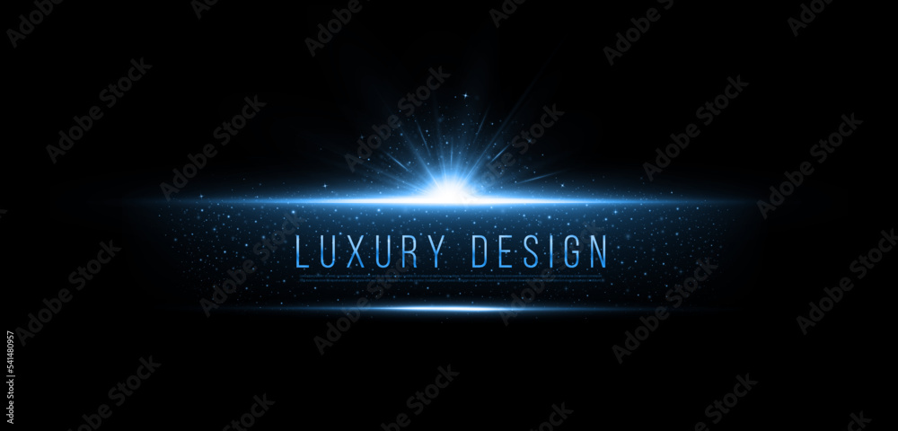 Wall mural abstract shine banners with twinkle star. luxury element with sparkles particles. luminous design fo