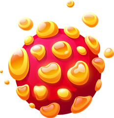 Fantasy cartoon planet. Hot blob sphere icon