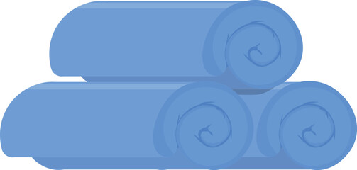 Obraz premium Blue towel rolls stack. Spa cloth icon