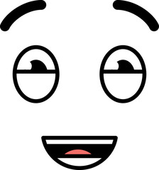 Laughing face expression. Funny doodle. Positive emotion