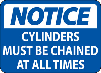Notice Sign Cylinders Must Be Chained At All Times