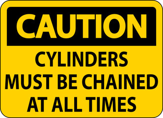 Caution Sign Cylinders Must Be Chained At All Times