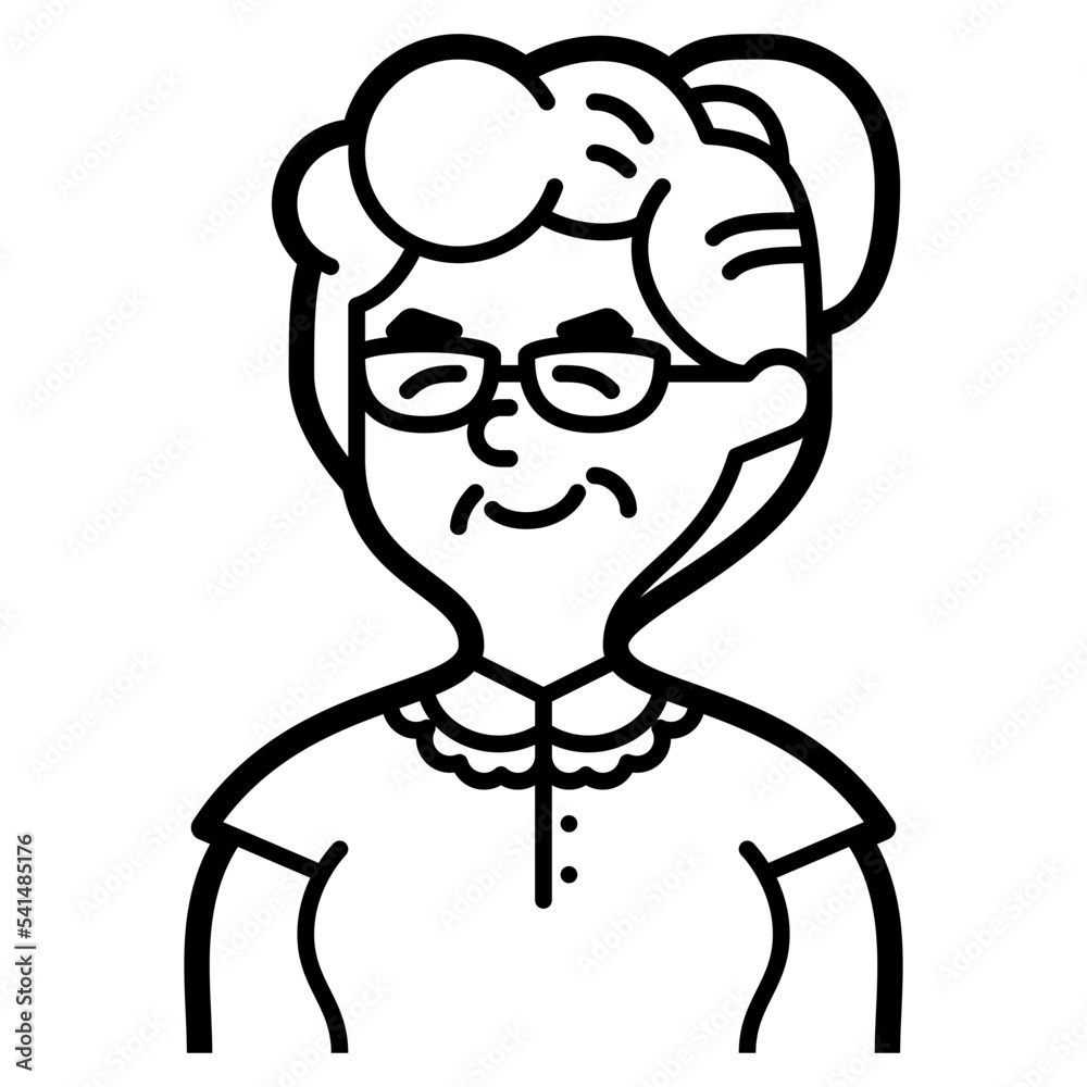 Wall mural grandmother line icon