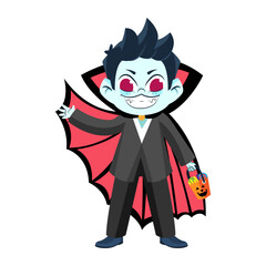 Isolated boy disguised Hallloween costume Vector