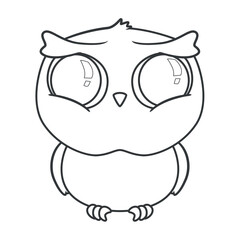 Cute owlet. Vector illustration for coloring book