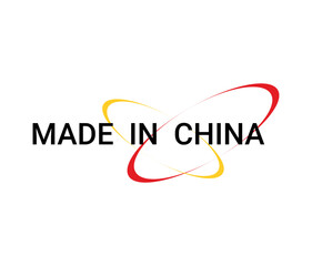 Made in China. Chinese logo and sticker.