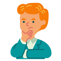 thinking flat icon