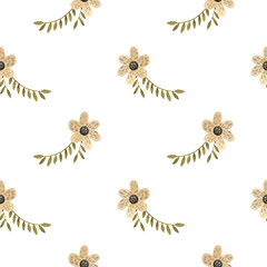 Floral stylized seamless pattern.