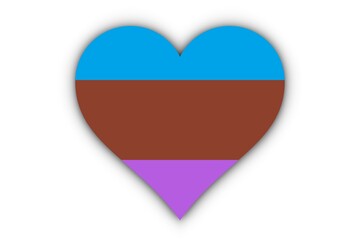 Obraz premium Bandera Androsexual en corazón