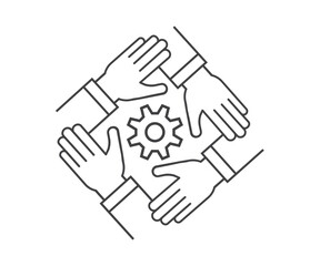 Fototapeta premium Business team gear. Teamwork, partnership and integration concept. 