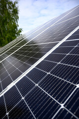 Close-up detail of a photovoltaic panel for the production of electricity from renewable sources. Solar battery