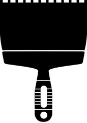 Vector image (silhouette, symbol) of a hand tool - spatula for tile adhesive