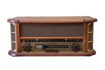 Old retro radio isolated.