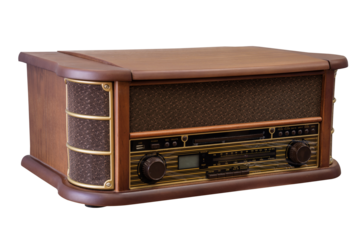 Old retro radio isolated.