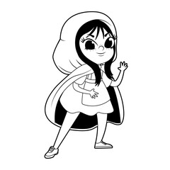 Isolated girl disguised Hallloween costume Vector