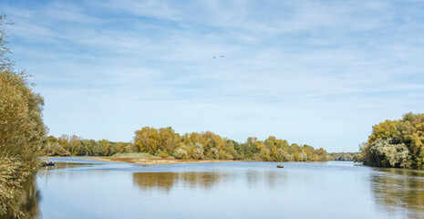 Loire river on autumn, Loire valley, Saint-Satur, France