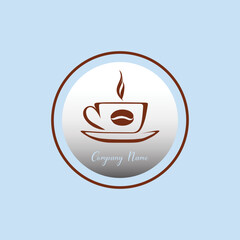 Teacup with a circle logo icon design on a background