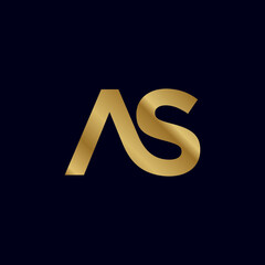 Gold Letter A S Initial Logo Template