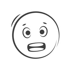 Shocked emoticon, emoji icon isolated on white background. Vector illustration.