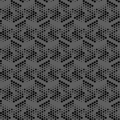 Vector illustration. Hexagon texture. Black and white, gray geometric seamless pattern. Mosaic abstract background. Hexagonal repeating geometric polygon texture.