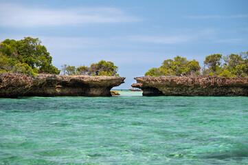 blue tropical sea on Zanzibar
