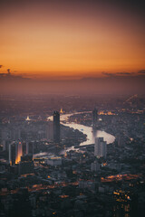 Naklejka premium city skyline at Mahanakron Bangkok 