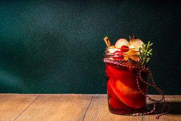 Mulled wine, fruity grog cocktail