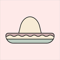 Cute mexican sombrero. Cinco de Mayo mexican celebration vector icon illustration