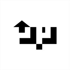 Simple geometric UP vector logo design.