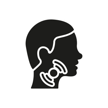 recommend clip art: Sore Throat Silhouette Icon. Painful Sore Throat Black Icon. Male head in Profile Pictogram. Symptom of Angina, Flu or Cold. Isolated Vector illustration