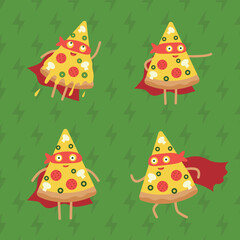 Pizza superhero mascot