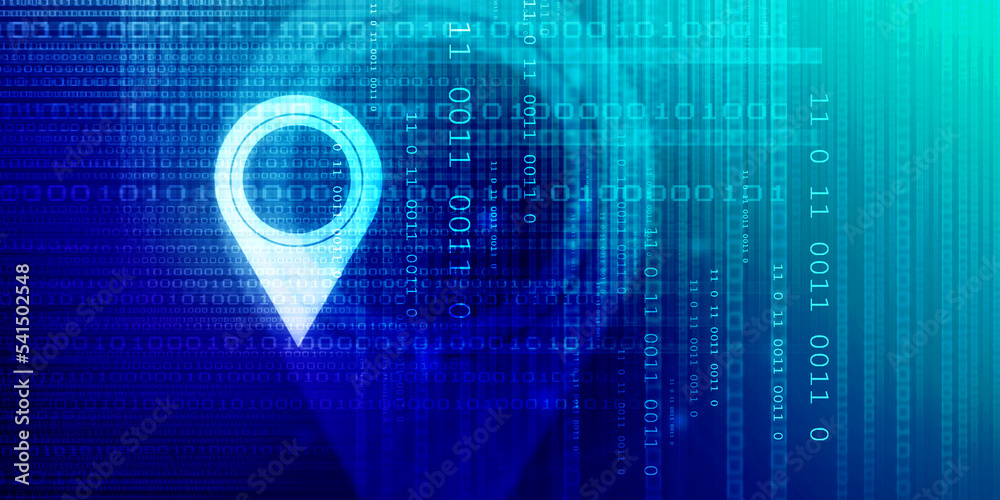 Poster 2d rendering map pointer illustration