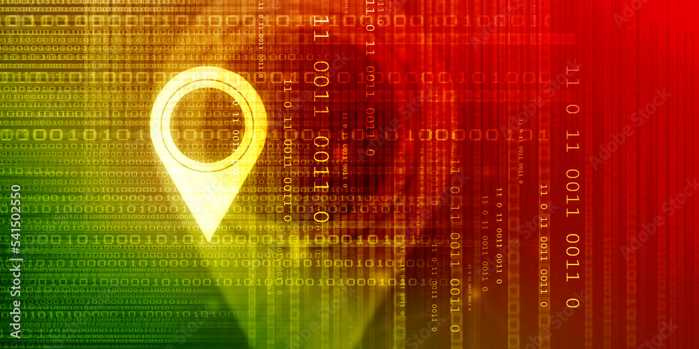 Poster 2d rendering map pointer illustration