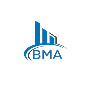 BMA letter logo. BMA blue image. BMA Monogram logo design for entrepreneur and business. BMA best icon.
