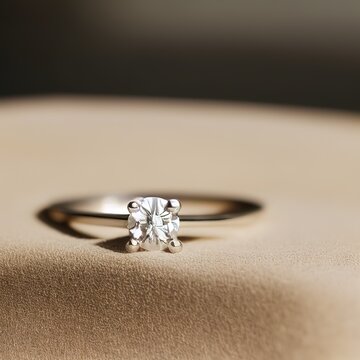 3D engagement ring placed on table render
