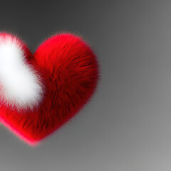 heart shape design in fur fabric with beautiful light render