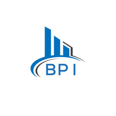 BPI letter logo. BPI blue image. BPI Monogram logo design for entrepreneur and business. BPI best icon.
