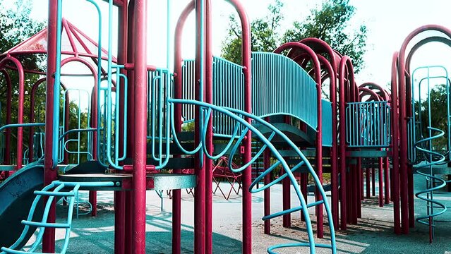 concept to avoid public playgrounds by kids during the Covid-19